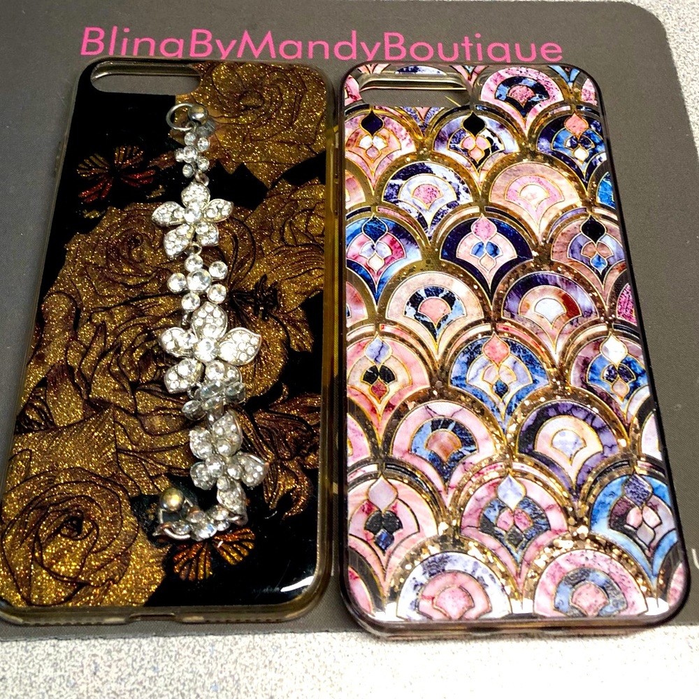 Lot of 2 - 7/8iphone plus case-glitter